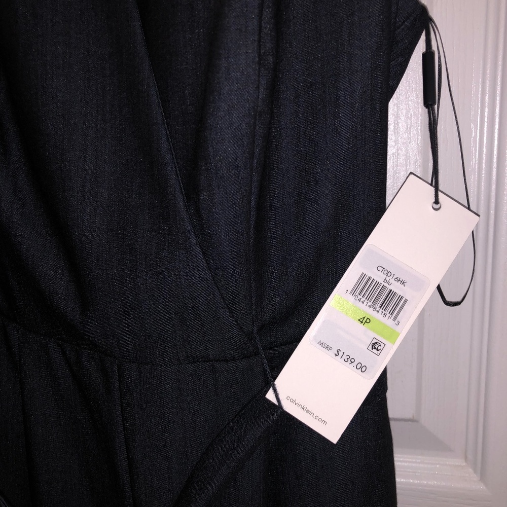 Calvin Klein Belted Chambray Jumpsuit - Picture 4 of 4